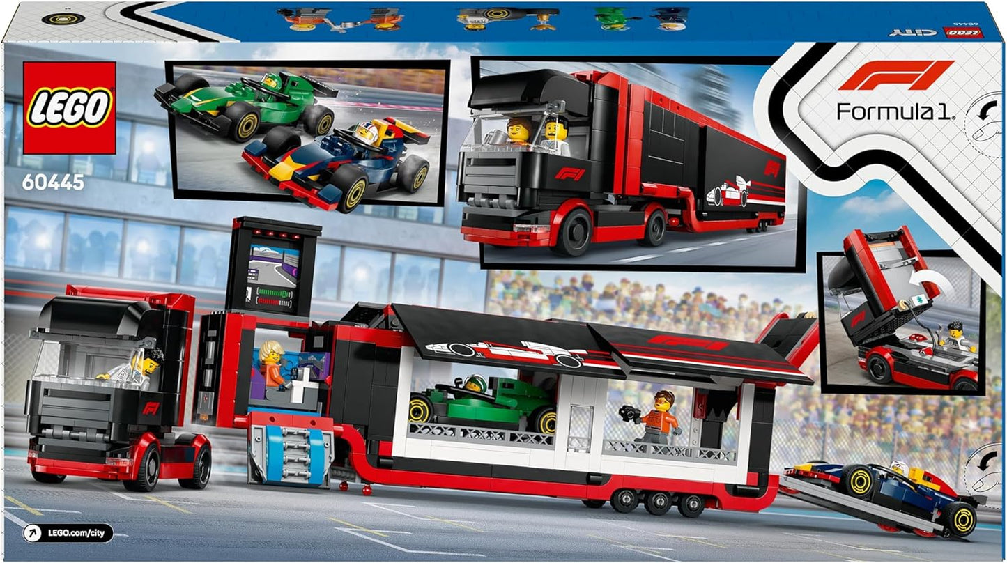 LEGO City F1 truck met RB20 en AMR24 F1 - 60445
