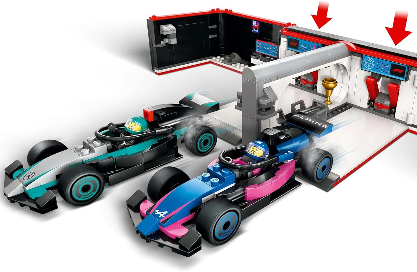 LEGO City F1 Garage with Mercedes-AMG and Alpine Cars Kit - 60444