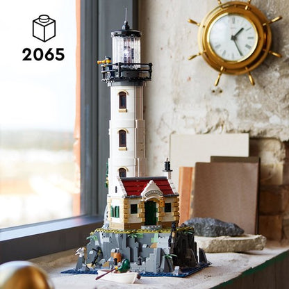LEGO Ideas Gemotoriseerde vuurtoren met Lichtjes, Modelbouwset voor Volwassenen - 21335
